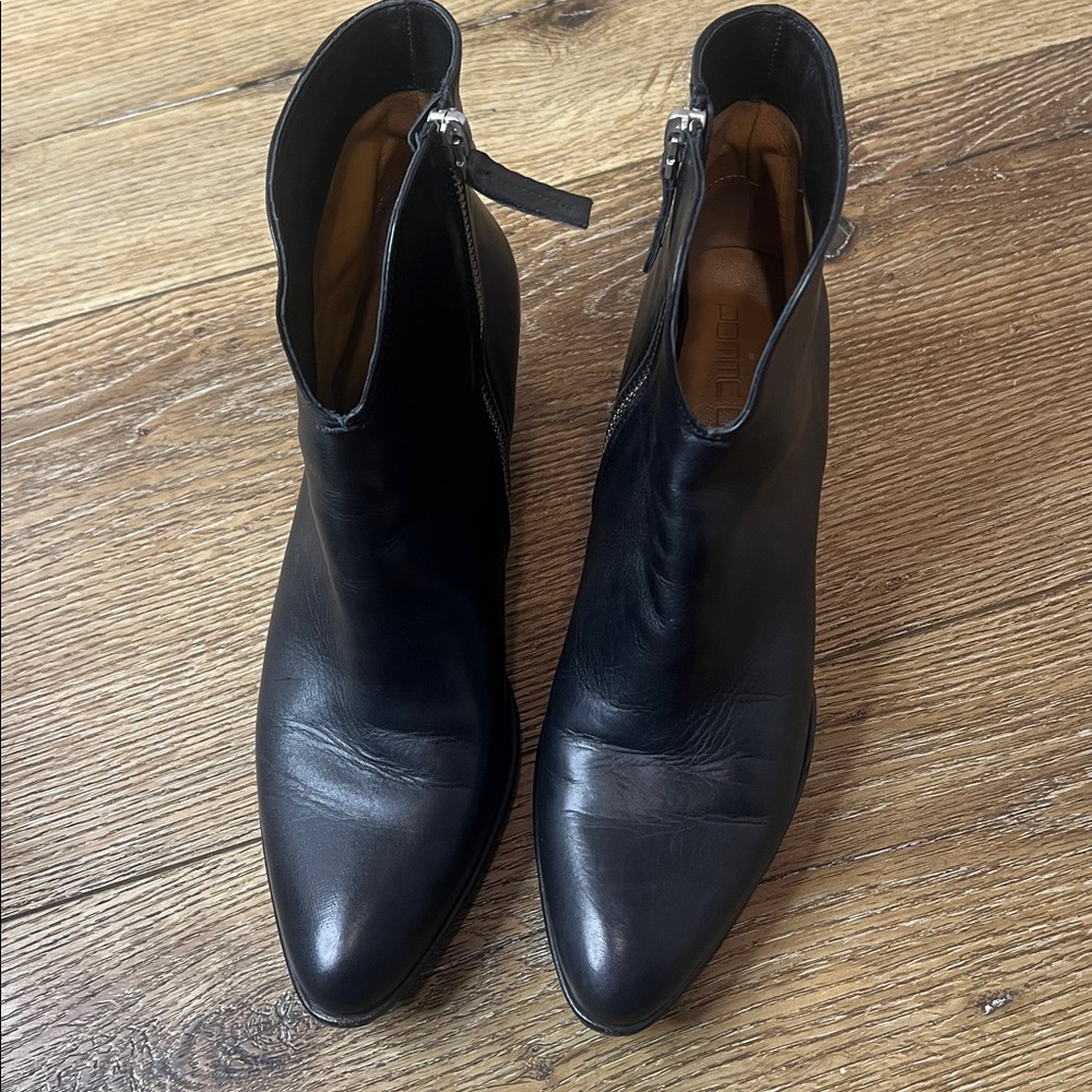Pomme D’or Black Leather Ankle Boots Size 38/7.5US - Picture 2 of 10